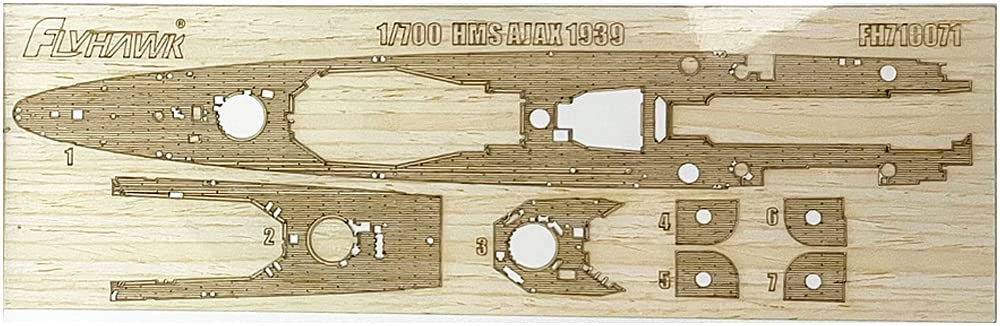 1/700 Wooden Deck for HMS Ajax 1939 for Fly Hawk FH1110 Model Parts FLYFH710071_1