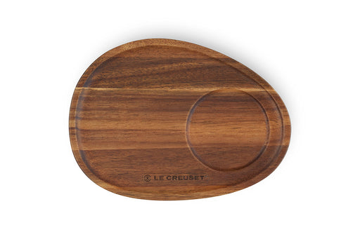 Le Creuset Wood Board Acacia Wood Tray Brown Oval 17x23x1.5cm Dishwasher Safe_1