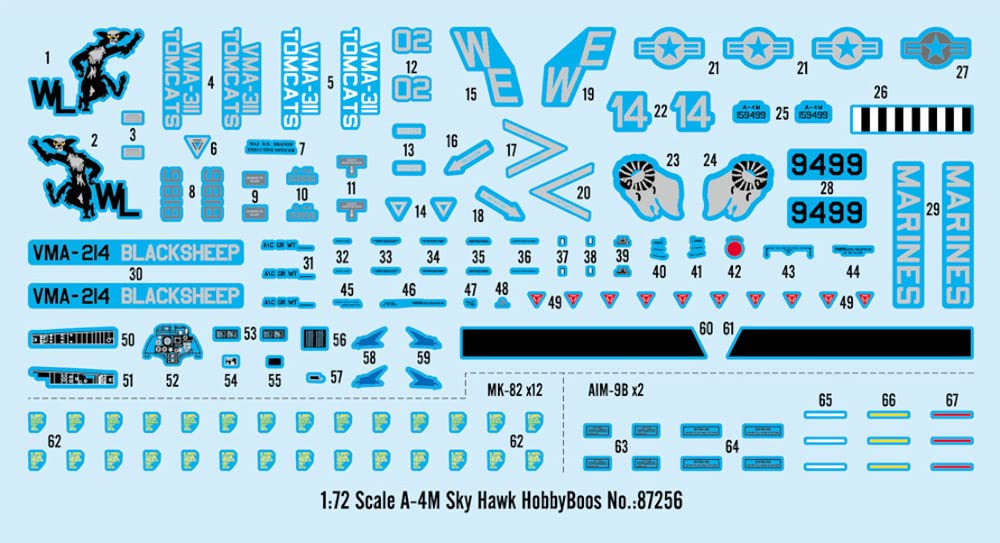 Hobby Boss 1/72 Air Craft Series U.S. Army A-4M Sky Hawk Plastic Model Kit 87256_3