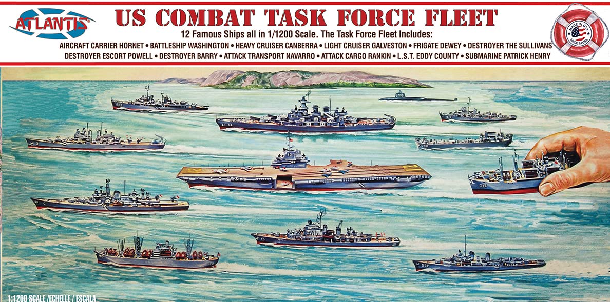 Atlantis Models 1/1200 US Combat Task Force Fleet 12 Ships Included Kit ‎R6300_1