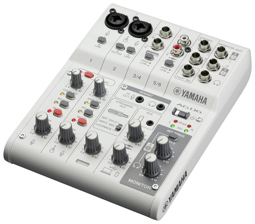 YAMAHA AG06 AG06MK2 W 6ch Live Streaming Mixer USB Audio Interface White NEW_1