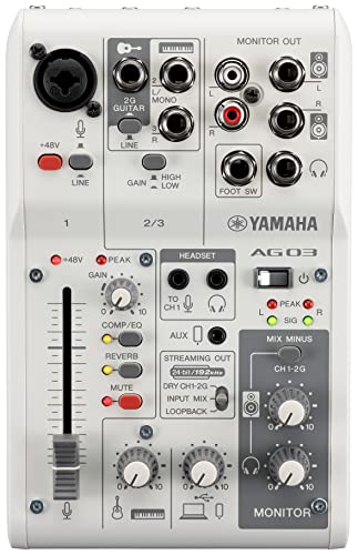 YAMAHA AG03MK2 W White 3ch Live Streaming Mixer USB-C 3.5mm Audio Interface NEW_2