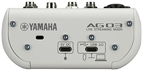 YAMAHA AG03MK2 W White 3ch Live Streaming Mixer USB-C 3.5mm Audio Interface NEW_3