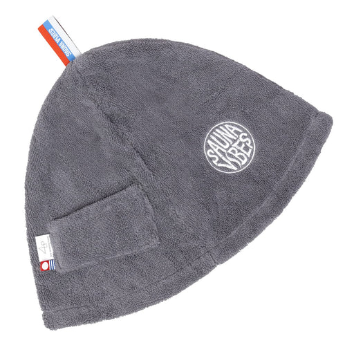 SAUNA VIBES Gray Unisex Adult With Pockets Imabari Towel Sauna Hat SV202203 NEW_1