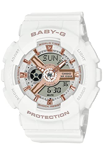 CASIO Watch BABY-G BA-110XRG-7AJF Ladies White World Time LED Light Stopwatch_1