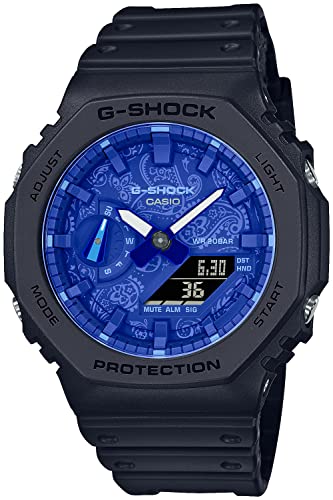 CASIO Watch G-SHOCK BLUE PAISLEY Series GA-2100BP-1AJF Men's Black NEW_1