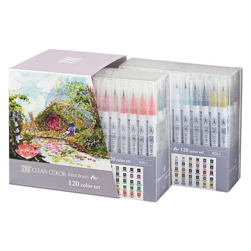 Kuretake Brush Pen water-based ZIG Clean color 120 color set ‎RB-6000AT/120V NEW_2