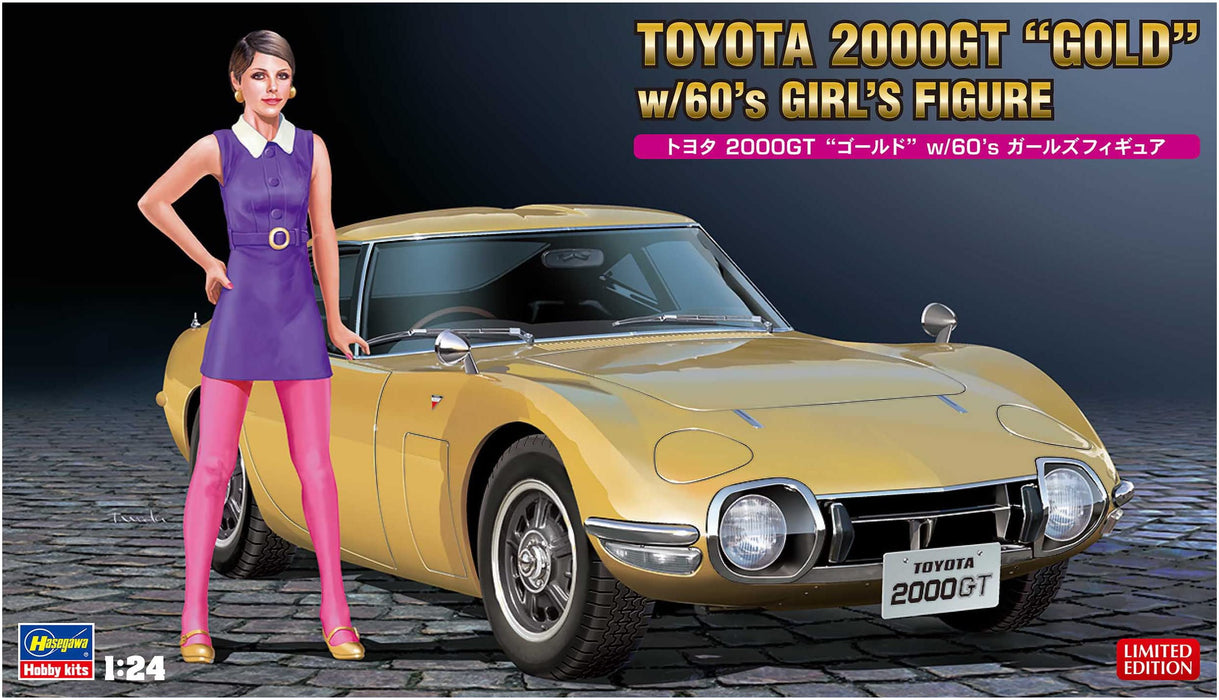 Hasegawa 1/24 TOYOTA 2000GT GOLD w/60’s GIRL’S FIGURE Model kit SP533 NEW_4