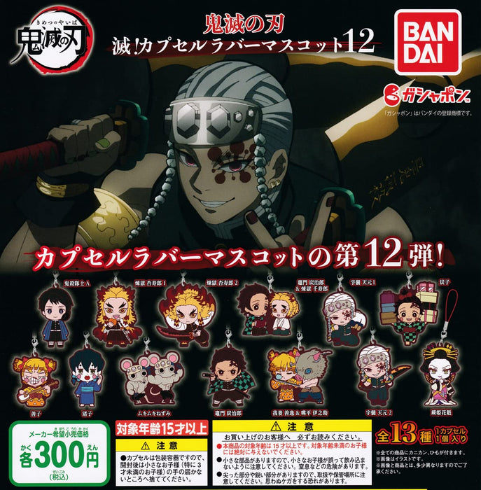 Demon Slayer: Kimetsu no Yaiba Metsu! Capsule Rubber Mascot 12 Set of 13 NEW_1