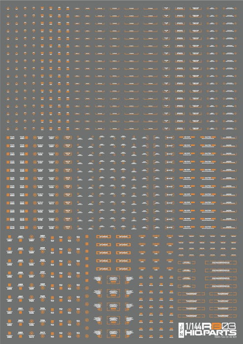 HiQparts 1/144 RB03 Caution Decal White & Orange 1 Piece Model Parts RB03-144WAO_2