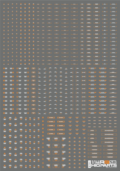 HiQparts 1/144 RB03 Caution Decal White & Orange 1 Piece Model Parts RB03-144WAO_2