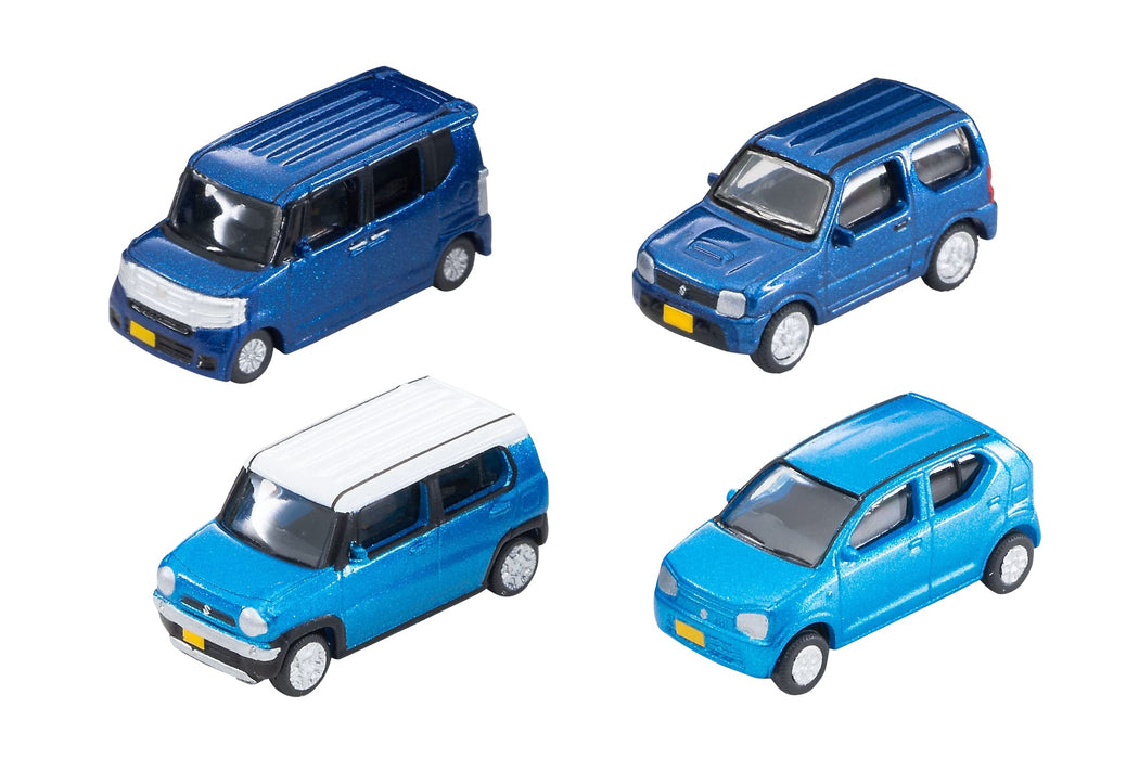Tomytec The Car Collection Basic Set 'Select' Blue 4 Car Set 323686 diorama NEW_1