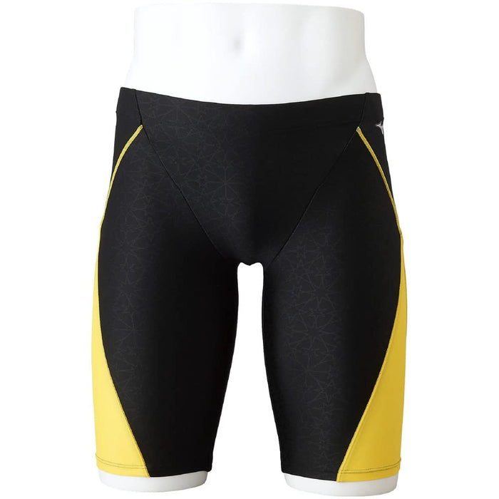 MIZUNO N2JB2602 Men's Swimsuit STROKE ONE Half Spats Inseam 23cm Black/Yellow L_1