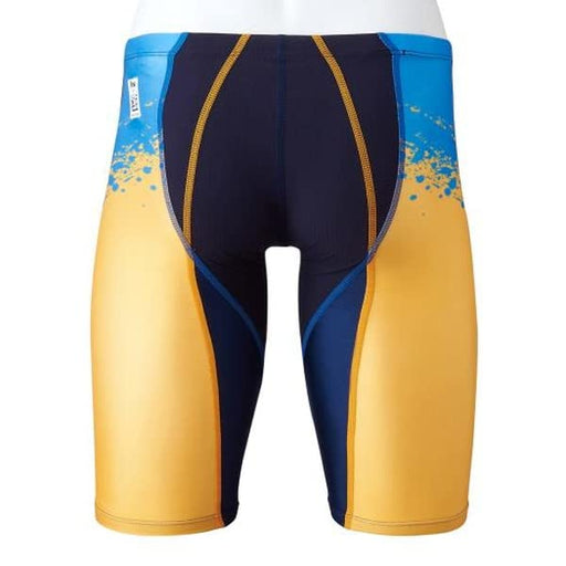 MIZUNO N2MB1031 Men's Swimsuit FX SONIC Prism Half Spats Navy/Yellow Size S NEW_2