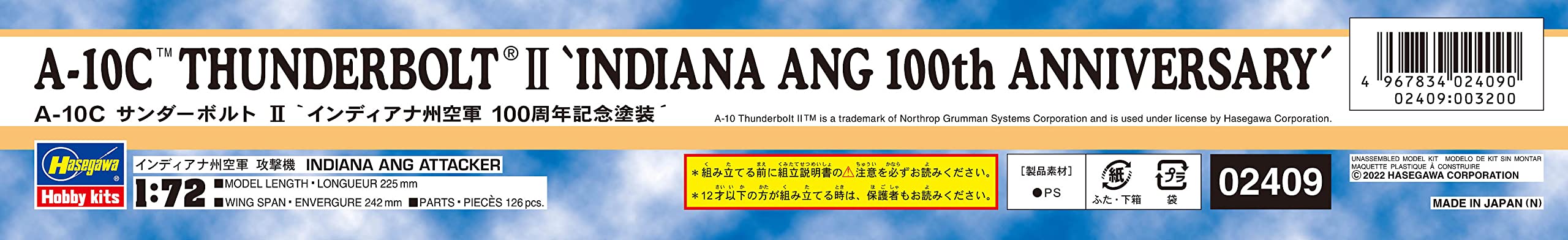 Hasegawa 1/72 A-10C Thunderbolt II 'Indiana ANG 100th Anniversary' Kit ‎02409_3