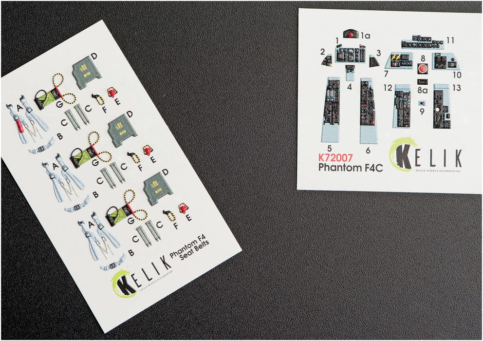 1/72 F-4C 'Phantom II' Interior 3D Decals for Finemolds Model Parts RSKK72007_1