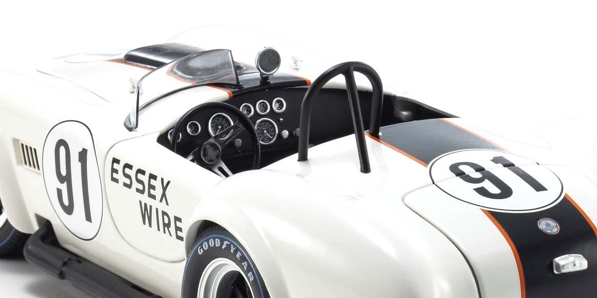 Kyosho Original 1/18 Shelby Cobra 427 S/C ESSEX WIRE #91 White Blue KS08047EW_5