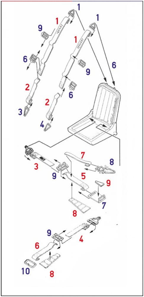 1/48 messerschmitt Me262A Schwalbe Orlon Fabric Seatbelts Model Parts HGW148573_2