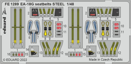 Eduard 1/48 EA-18G Seatbelts Steel for Meng Model Plastic Model Parts EDUFE1289_1