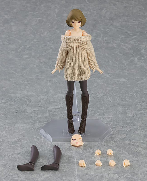 figma 574 Female Body Chiaki with Off-the-Shoulder Sweater Dress Plastic Figure_2