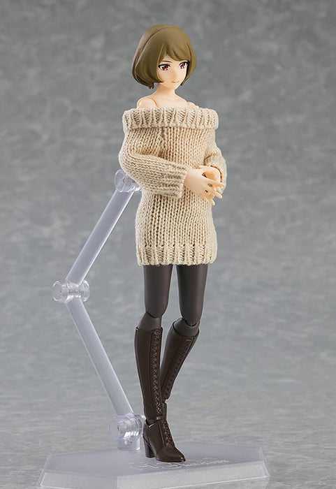figma 574 Female Body Chiaki with Off-the-Shoulder Sweater Dress Plastic Figure_4