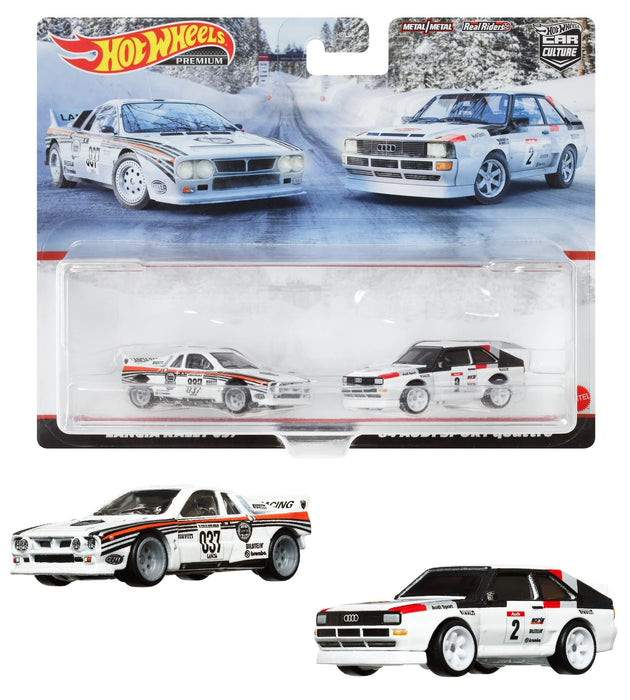 Hot Wheels Premium 2 mini car Pack Lancia Rally 037 '84 Audi Quattro HCY73 NEW_1