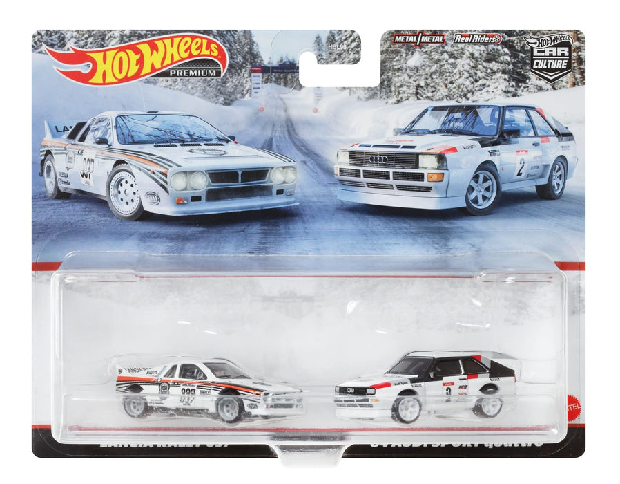 Hot Wheels Premium 2 mini car Pack Lancia Rally 037 '84 Audi Quattro HCY73 NEW_4