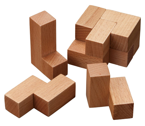 HANAYAMA Katsuno Soma Cube Wooden 3D combine blocks Puzzle 25 questions NEW_2