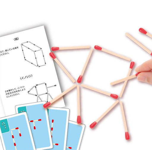 HANAYAMA Katsuno matchstick puzzle 30x150x120mm 50-question Book 54cards NEW_2