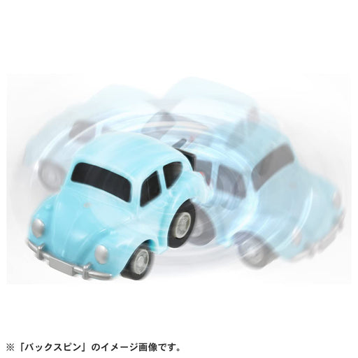 Takara Tomy Choro Q e-09 Volkswagen Type 1 Light Blue Plastic Pull Back Mini Car_2