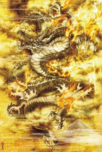 Beverly 1000pc Jigsaw Puzzle Golden Flying Dragon 49x72cm Made in Japan ‎61-462_1