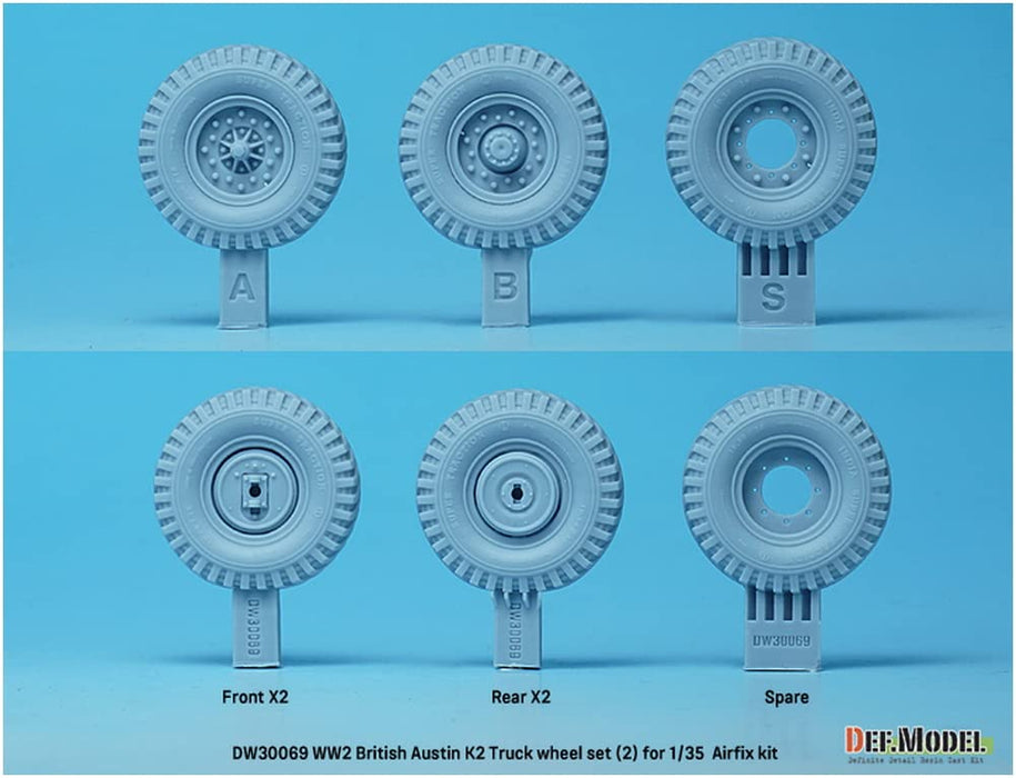 1/35 WWII British Austin K2 Truck Sagged Wheel Set 2 for Airfix DW30069 NEW_2