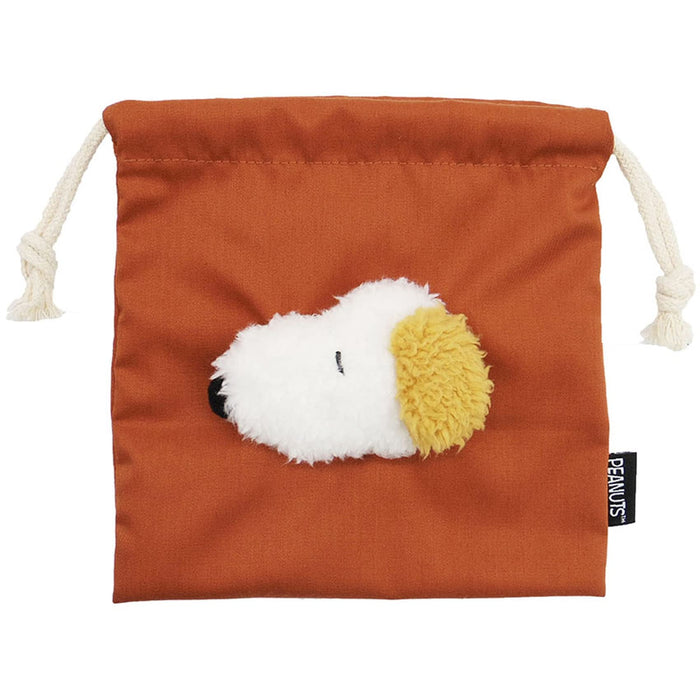 Nakajima Corporation Peanuts Boa Face Drawstring Bag Andy 178053-22 Brown NEW_1