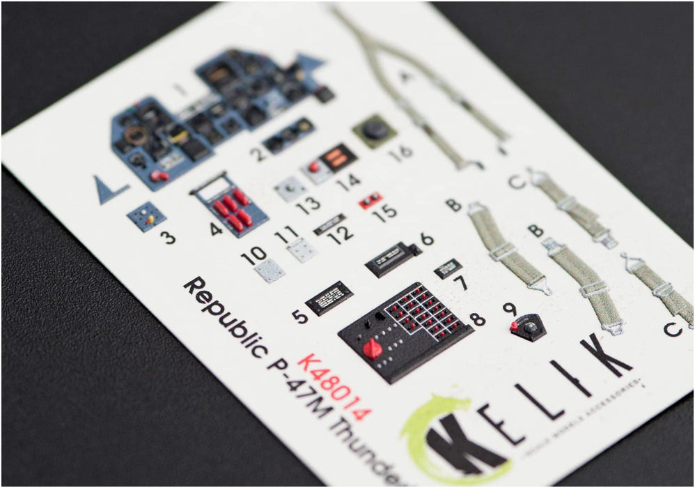 1/48 P-47M 'Thunderbolt' Interior 3D Decals for Tamiya Model Parts RSKK48014 NEW_2