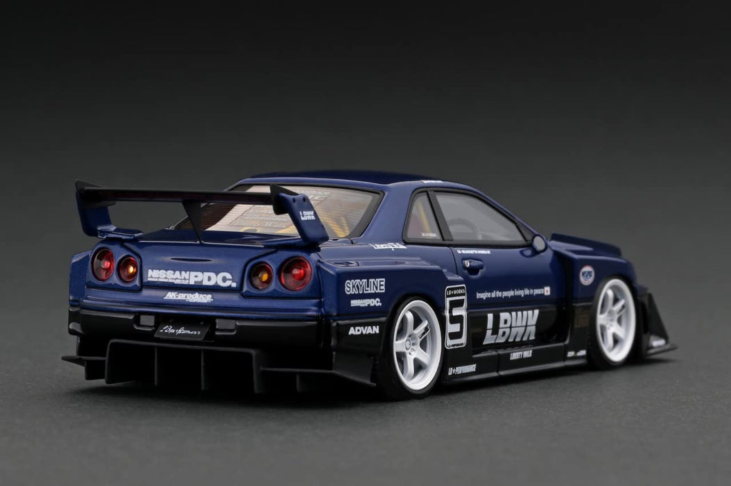 ignition model 1/43 LB-ER34 Super Silhouette Skyline Blue/Black Model Car IG2852_2