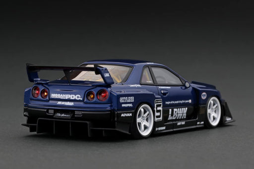 ignition model 1/43 LB-ER34 Super Silhouette Skyline Blue/Black Model Car IG2852_2