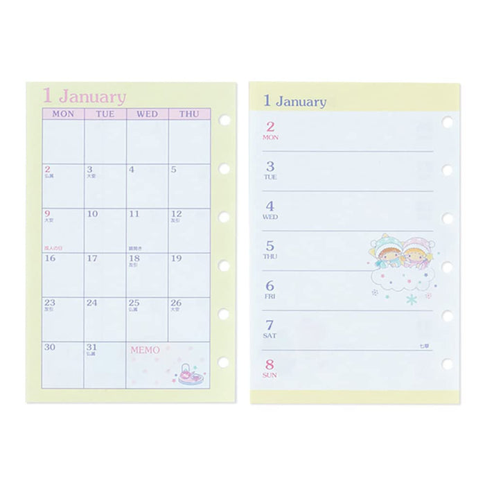 Sanrio 2023 System Notebook weekly monthly little twin stars kikilala 205991 NEW_6