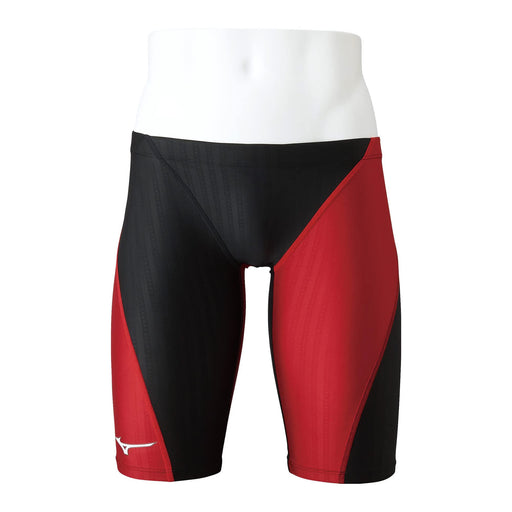 MIZUNO N2MB2520 Men's Swimsuit STREAM ACE Half Spats Black/Red Size L Polyester_1