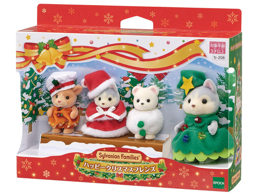 EPOCH Sylvanian Families Happy Christmas Friends Set Calico Critters PVC Doll_2