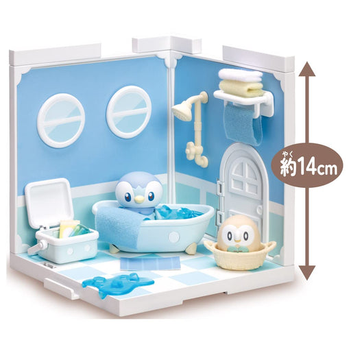 Takara Tomy Pokemon Pokepiece House Bathroom Piplup & Rowlet Plastic Toy NEW_2