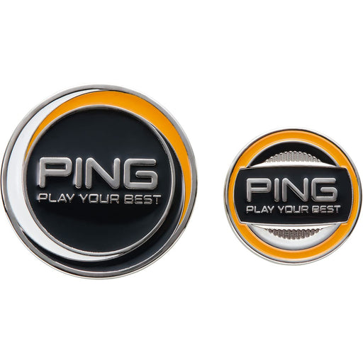 PING Golf Marker AC-U2204 TWIN MARKER 36486 BK/OR Black Orange Iron Magnet NEW_1