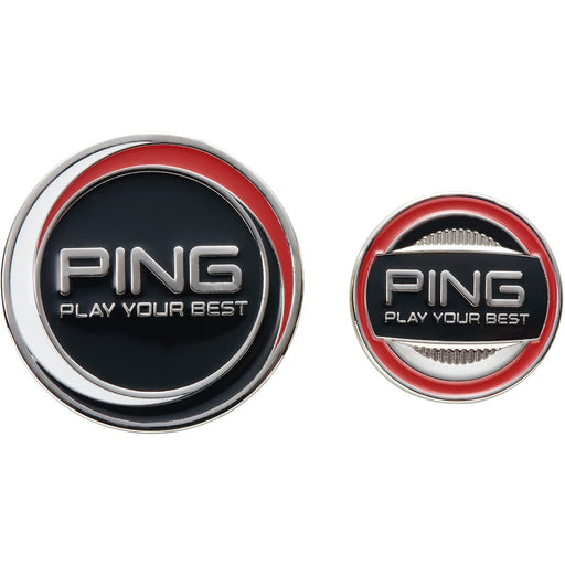 PING Golf Marker AC-U2204 TWIN MARKER 36486 BK/RED iron manganese magnet NEW_1