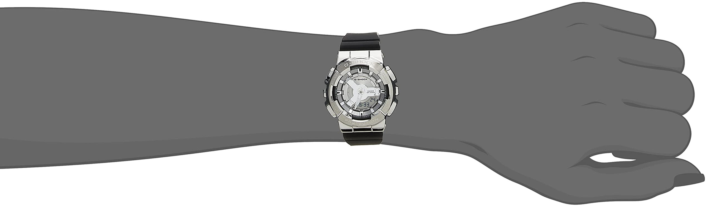 CASIO G-SHOCK GM-S110-1AJF Silver Metal Case Mid Size Women's Watch World Time_3