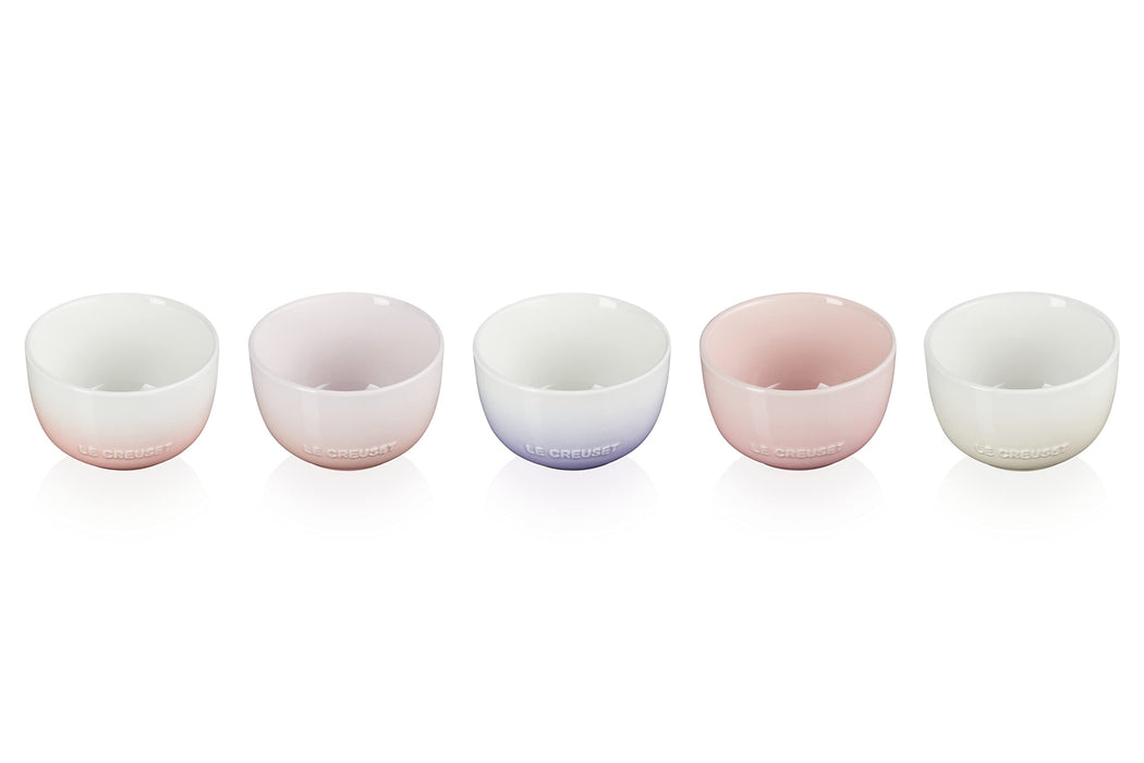 Le Creuset Pink Collection Sphere Rice Bowl Set of 5 Microwave Safe Stoneware_2