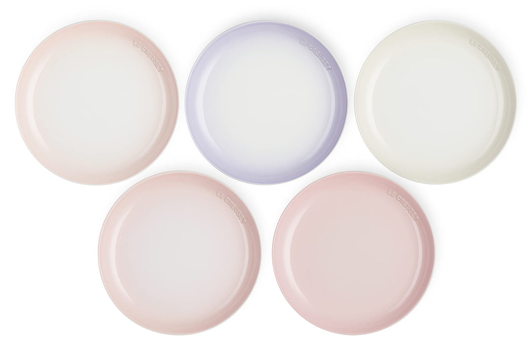 Le Creuset Pink Collection Sphere Plate 22cm Set of 5 Microwave Safe Stoneware_2