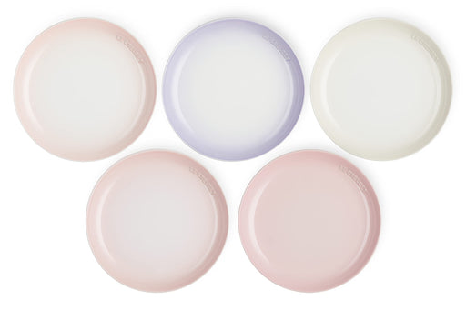 Le Creuset Pink Collection Sphere Plate 22cm Set of 5 Microwave Safe Stoneware_2