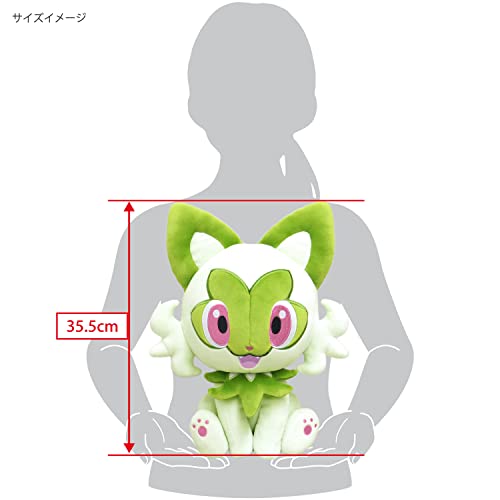 Pokemon Hug Cushion Series Sprigatito Polyester Plush Doll H35.5xW28xD29cm PZ64_5