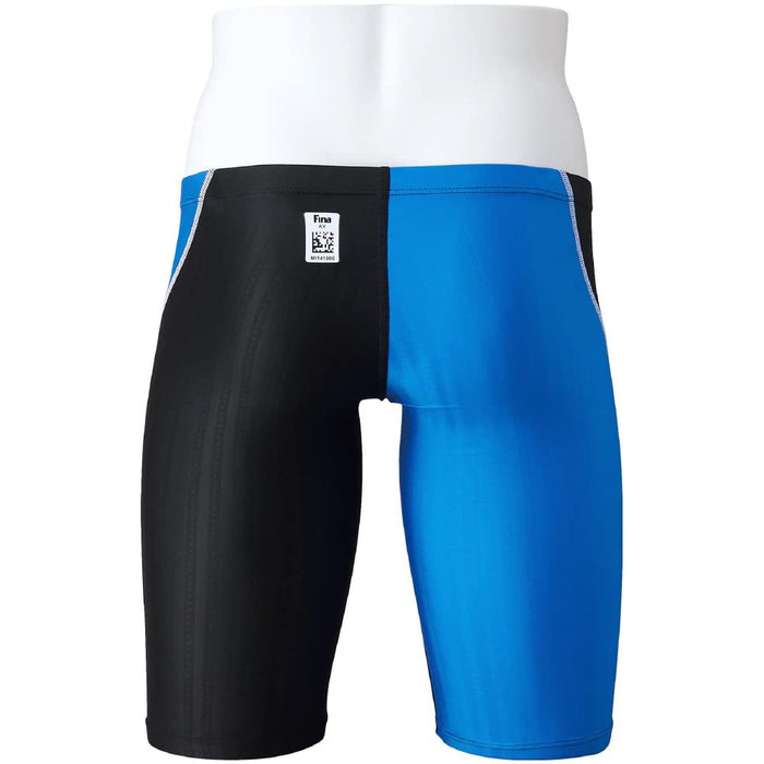 MIZUNO N2MB2520 Men's Swimsuit STREAM ACE Half Spats Black/Light Blue Size L NEW_2