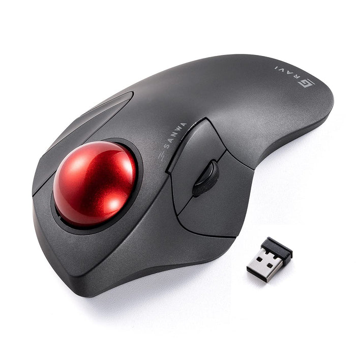 Sanwa Wireless Track Ball Mouse 5-Button speed switching GRAVI 400-MAWBTTB138_1