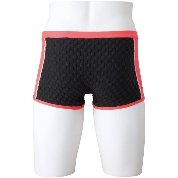 MIZUNO N2MB7576 Men's Swimsuit Exer Suit WD Short Spats Black x Diva Pink XL NEW_2